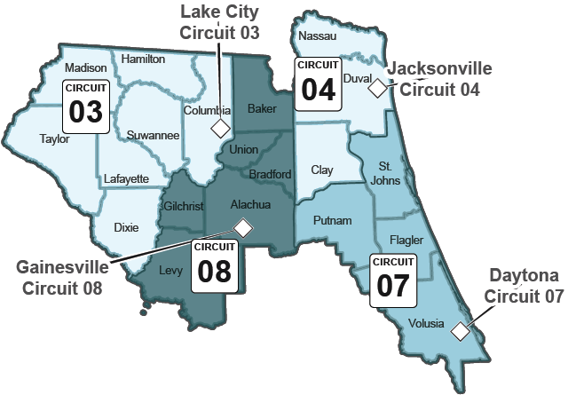Region 2 Map. See list below for counties.